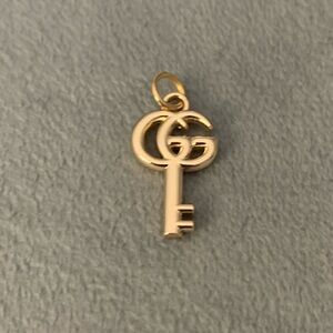 Chic Upcycled Gold Tone Key Pendant Charm